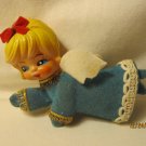 vintage Christmas: 1950's-60's 4" long flying Angel in Blue