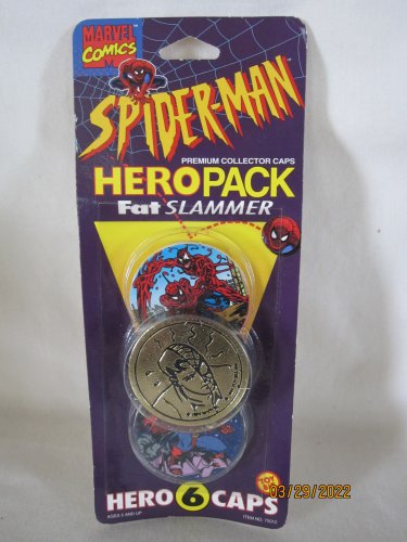 1994 ToyBiz Spider-Man HeroPack Fat Slammer Premium Collector Caps