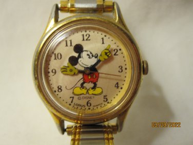 Vintage gold hotsell mickey mouse watch