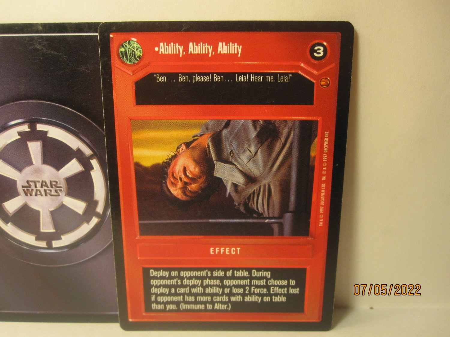 1997 Star Wars CCG Card: Ability, Ability, Ability - black border