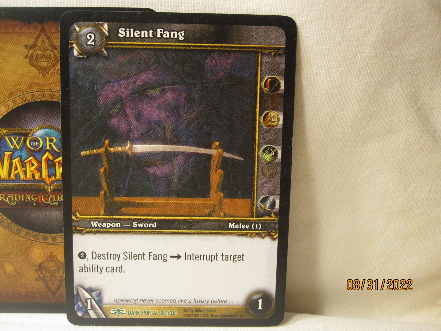 2007 World of Warcraft TCG Dark Portal card 281/319 Silent Fang