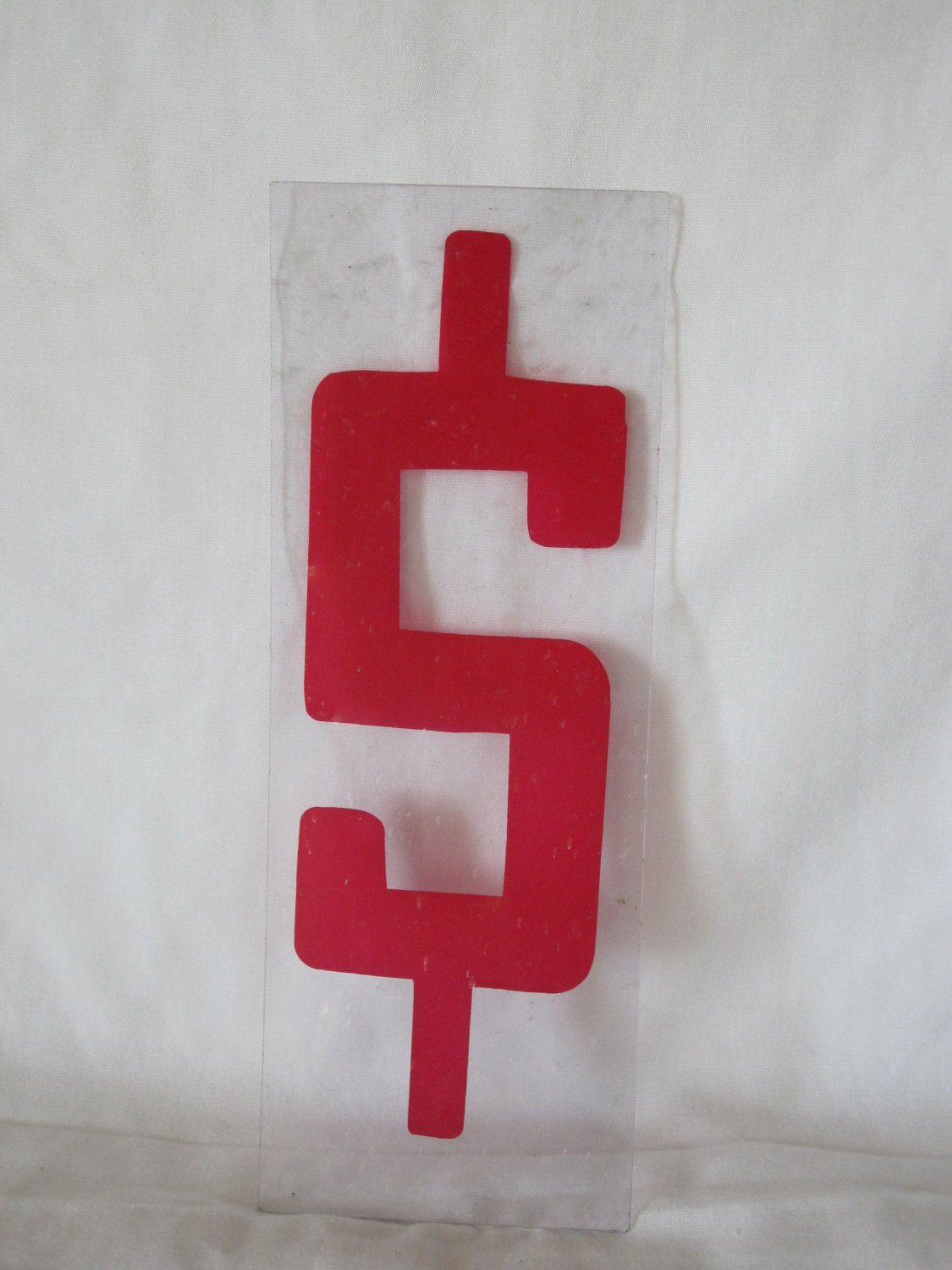 3" x 8.5" Clear w/ Red $ Dollar Sign advertsiing sign letter