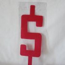 3" x 8.5" Clear w/ Red $ Dollar Sign advertsiing sign letter