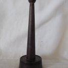 old Tapered 6" Dark Wood Thread Spindle Bobbin w/ Base & bubbled tip
