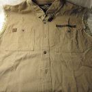 Official Harley Davidson Tan Sleeveless , Denim Button up, with Logo, Size: L - N.W/O.T.