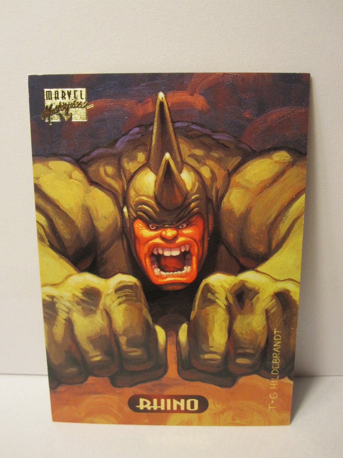 1994 Marvel Masterpieces Hildebrandt Brothers ed. trading card 100 Rhino