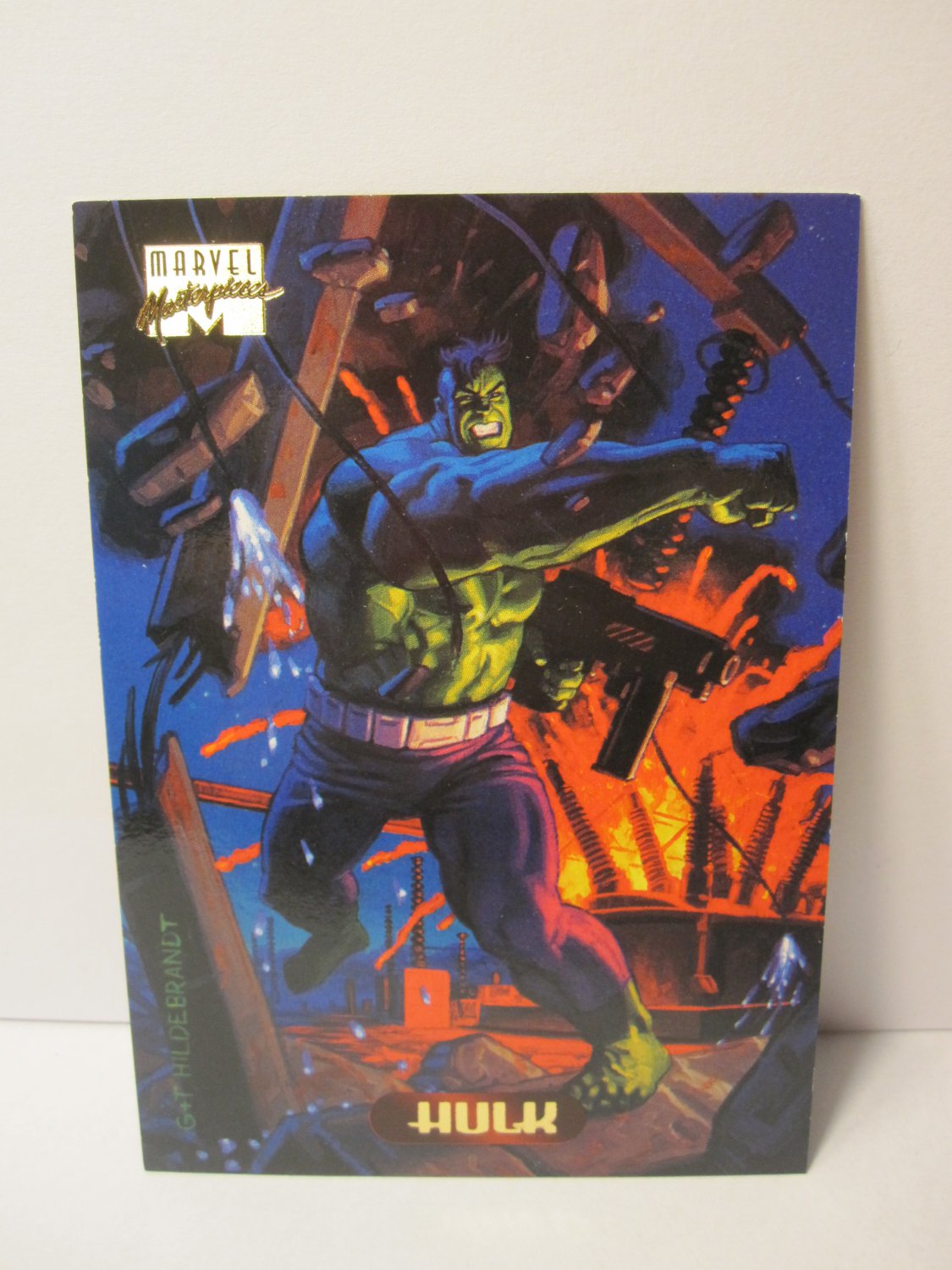 1994 Marvel Masterpieces Hildebrandt Brothers ed. trading card 50 Hulk