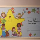 vintage Teacher Classroom Supplies: 9"x5" Motivation Award: ... is a Star Student