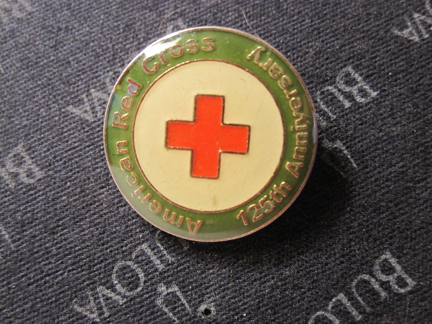 vintage enamel Lapel Pin: American Red Cross 125th Anniversary