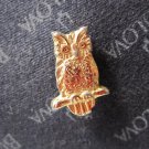 vintage Lapel Pin: Gold Owl sitting on branch