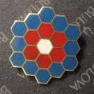 vintage enamel Lapel Pin: Blue, Red, White Honeycomb - Pin Place, Fort Dodge - rare