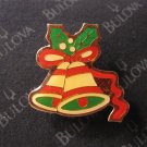 vintage enamel Lapel Pin: Christmas Bells