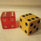 1966 As The World Turns Board Game Piece: Red / Tan Dice Set