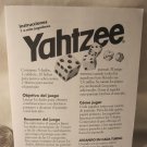 1998 Yahtzee Board game piece: Instructions (spanish)