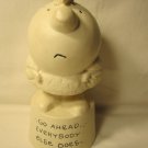 1972 Ziggy 6" Hard Rubber Statue: 'Go Ahead, Everybody Else Does' w/ label