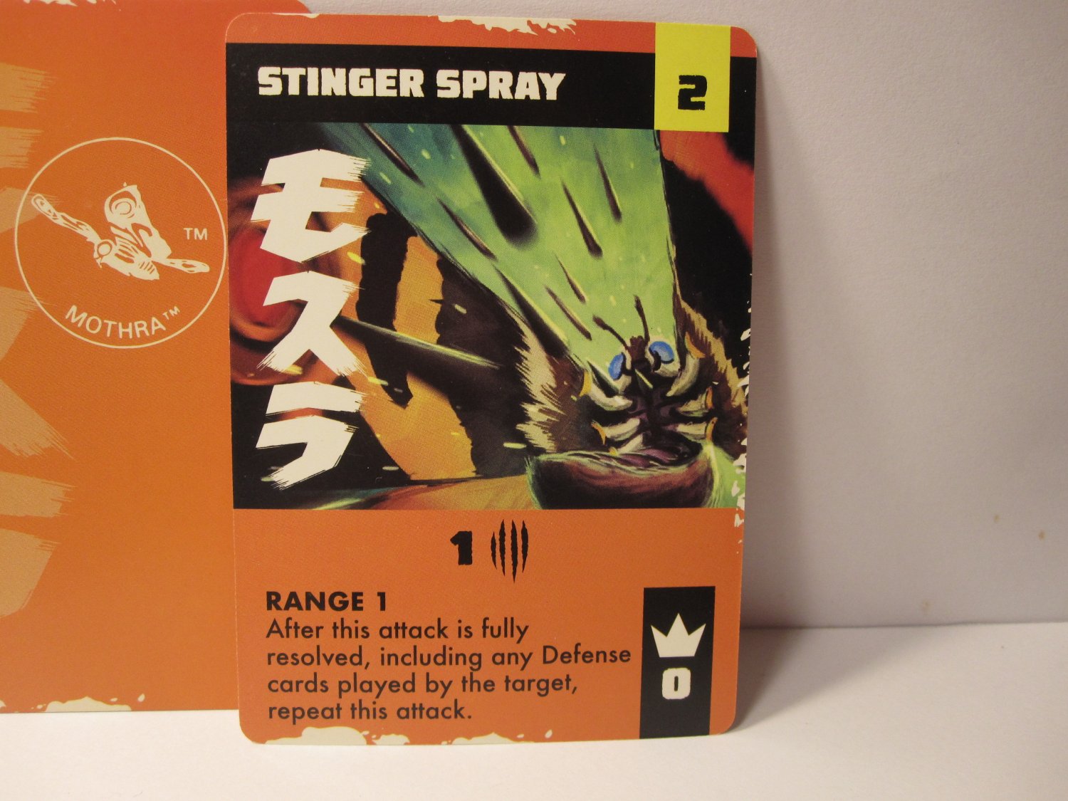 2021 Godzilla, Tokyo Clash Board game piece: Mothra Card - Stinger Spray / 0