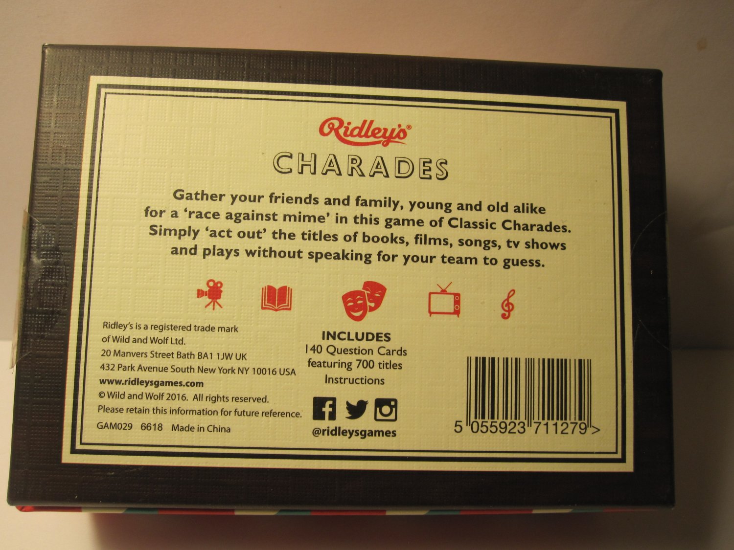 2016 Ridley's Game Room Classic Charades 2nd Ed. complete boxed set