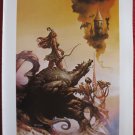vintage Boris Vallejo: The Dragon and The George (skycastle) - 11.5" x 8.5" Book Plate Print