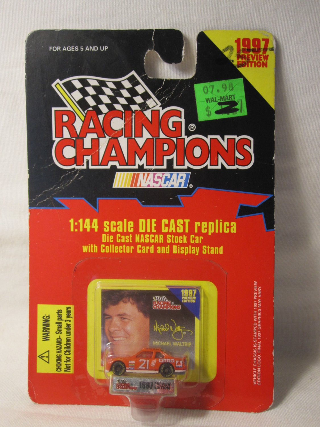 1996 Racing Champions 1:144 Scale Nascar Replica #21 Michael Waltrip ...