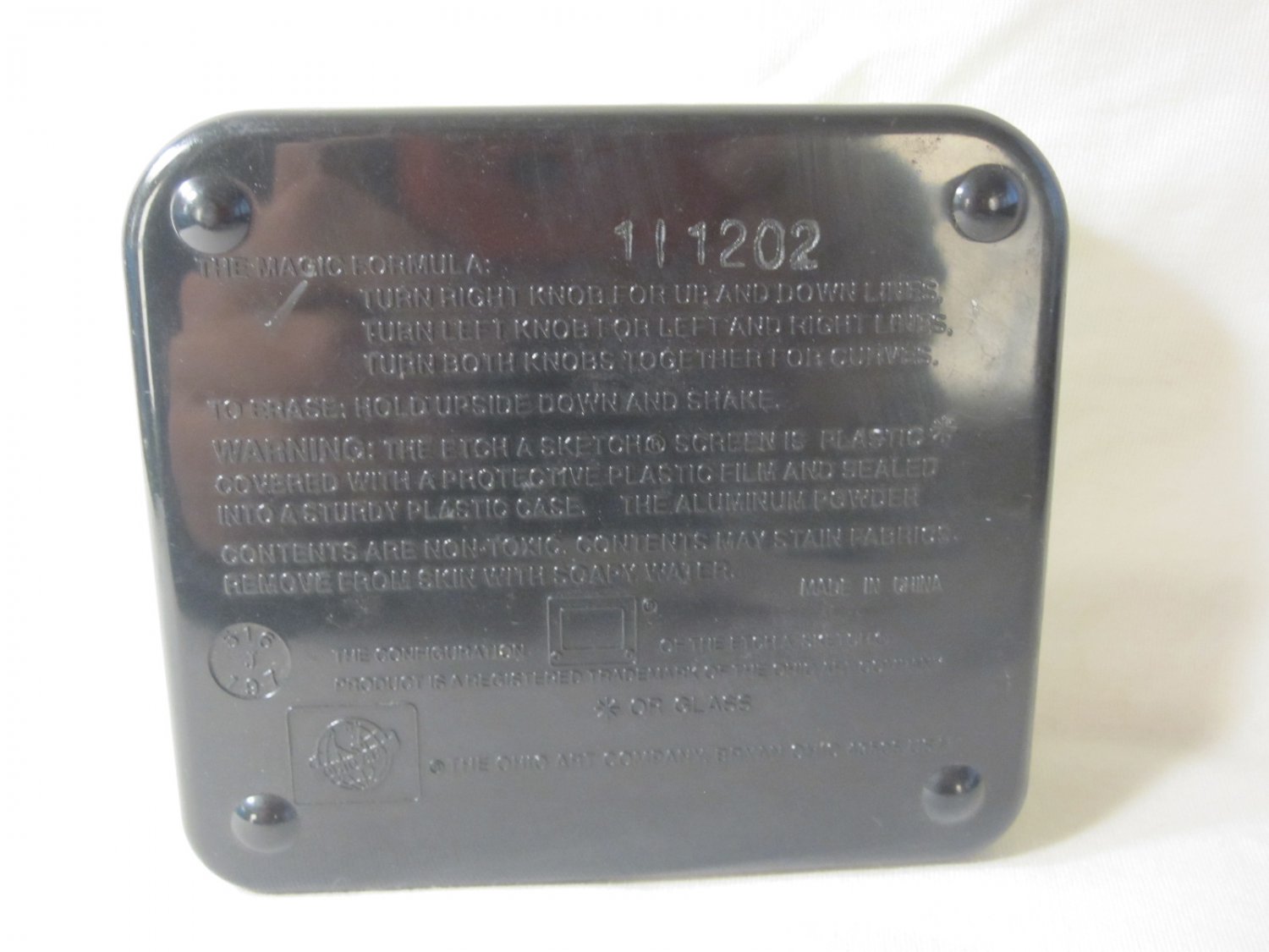 vintage Pocket EtchASketch Rare Lime Green w/ Purple Screen, white knobs, Ohio Art