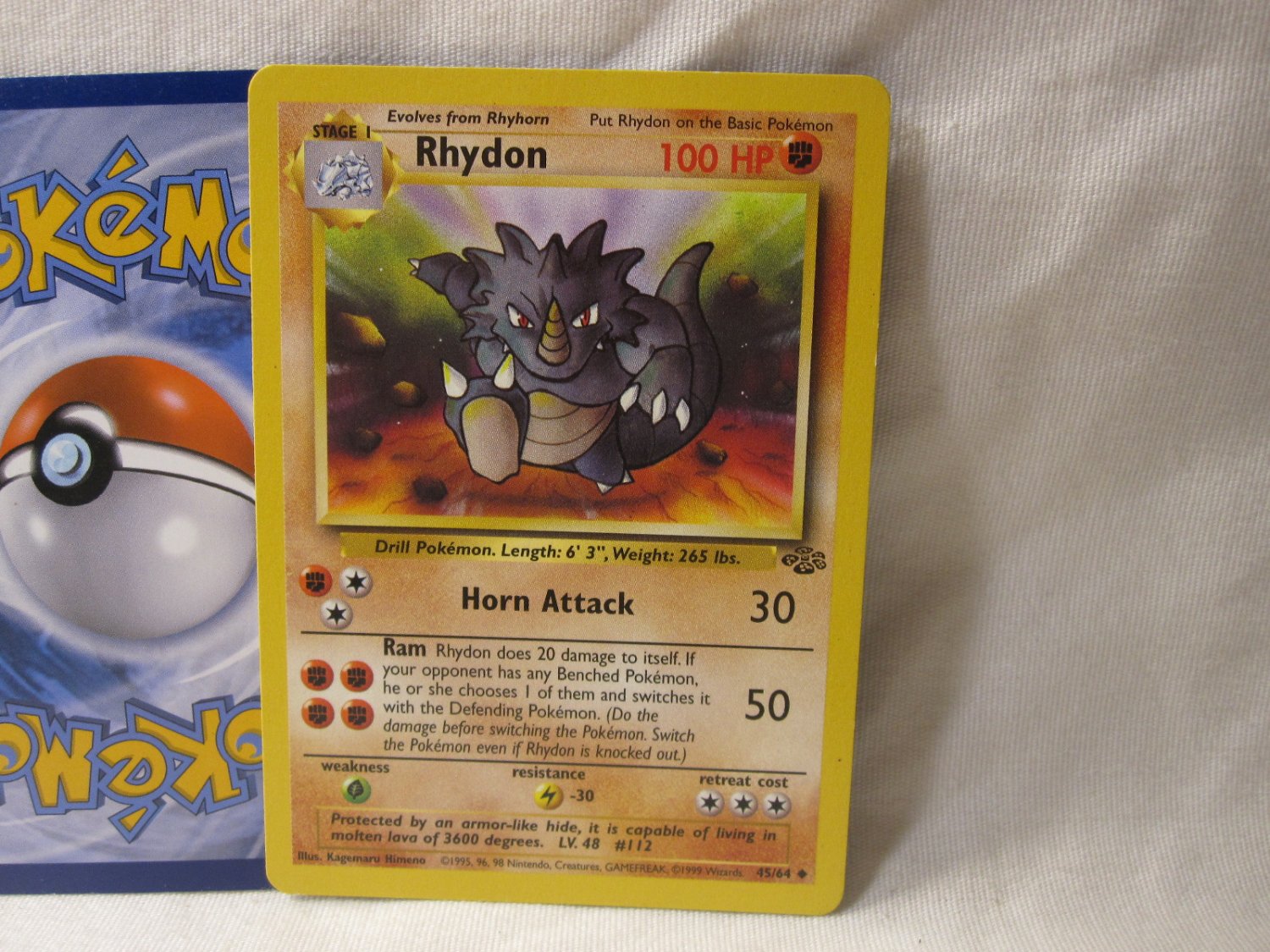 1999 Pokemon Card #45/64: Rhydon, Jungle