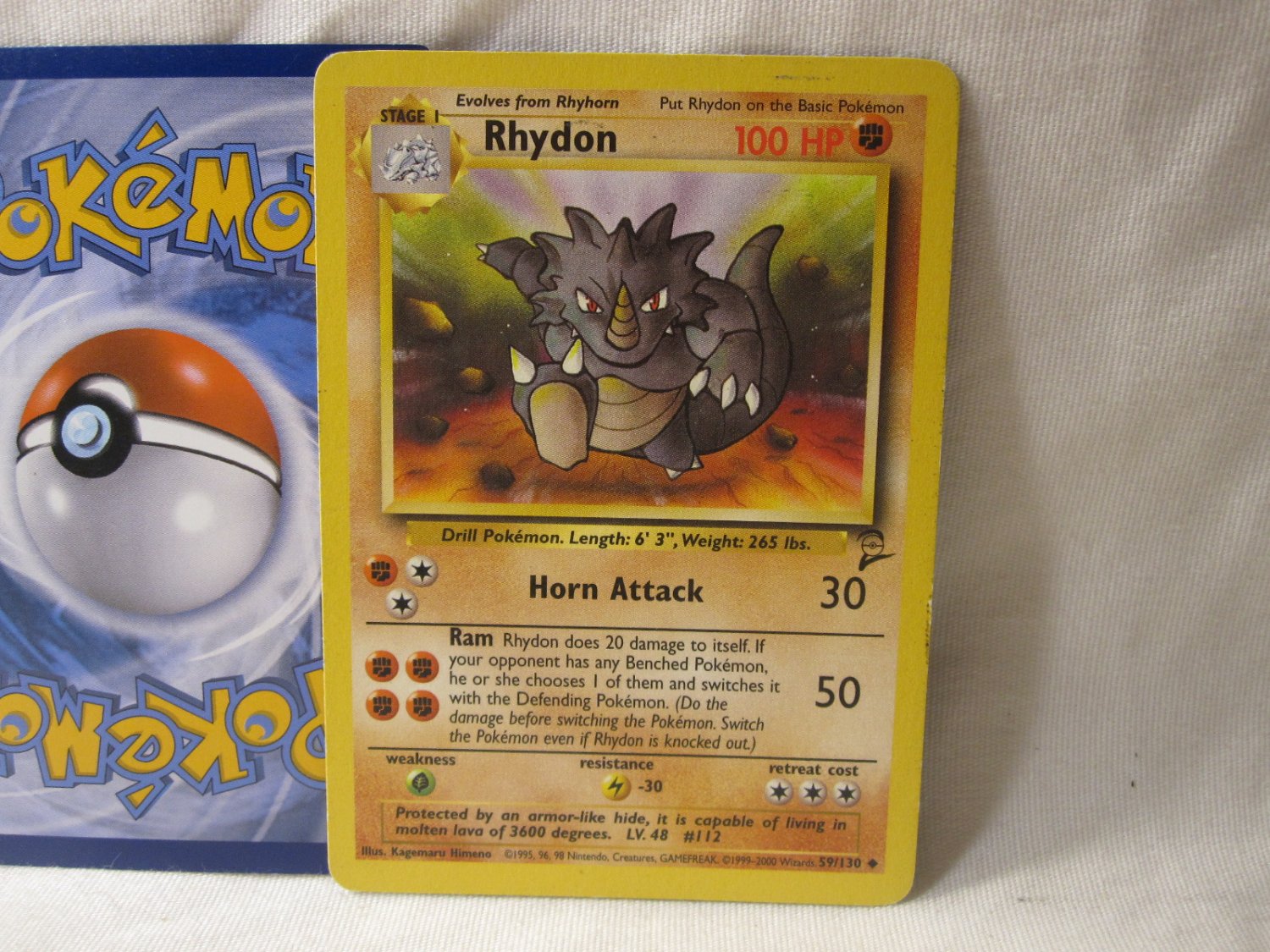 2000 Pokemon Card #59 130: Rhydon - Base Set 2