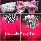 Zebra print and hot pink tutu set-Infant size: 0-12 months