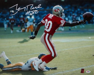 Jerry Rice Autographed 16x20 One Hand Catch Photo- JSA W Authenticated