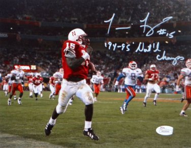 Tommie Frazier Autographed 8x10 Horizontal Running *White Photo- JSA W Auth