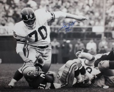 Sam Huff Autographed 16x20 Against Packers Photo- JSA Authenticated
