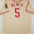 Johnny Bench HOF Autographed Tan Cincinnati Reds Jersey- JSA Authenticated