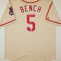 Johnny Bench HOF Autographed Tan Cincinnati Reds Jersey- JSA Authenticated