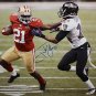 Frank Gore Autographed 16x20 Stiff Arm Against Ravens Photo- JSA W Authenticated
