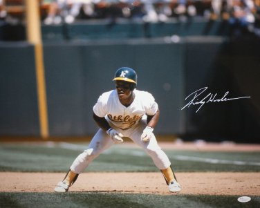 Rickey Henderson Autographed 16x20 Front View Photo- JSA Authenticated