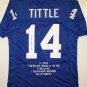 Y.A. Tittle Signed / Autographed Blue Stat Jersey- JSA Authenticated