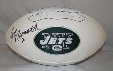 Joe Namath Autographed New York Jets Logo Football- JSA W Authenticated
