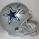 Aikman, Irvin & Smith Autographed F/S Silver Dallas Cowboys Helmet- JSA Auth