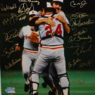 1983 Baltimore Orioles Autographed 16x20 WS Champs Cheering Photo- JSA W Auth