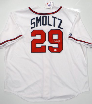 John Smoltz Autographed White Atlanta Braves Jersey- JSA Authenticated