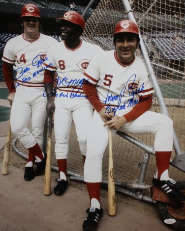 Bench, Morgan & Rose Autographed 16x20 Big Red Machine Photo- JSA W Auth
