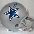 Troy Aikman & Roger Staubach Autographed F/S Silver Dallas Cowboys Helmet- JSA