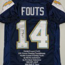 Dan Fouts Signed / Autographed Blue Stat Jersey- JSA Authenticated