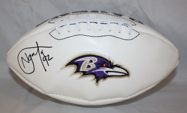 Haloti Ngata Autographed Baltimore Ravens Logo Football- JSA Authenticated