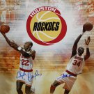 Hakeem Olajuwon Clyde Drexler Autographed 16x20 TB Houston Rockets Photo- JSA