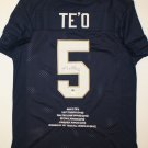 Manti Te'o Signed / Autographed Navy Blue Stat Jersey- JSA W Authenticated