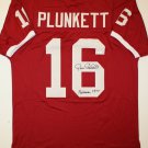 Jim Plunkett Signed / Autographed Cardinal Red Jersey- JSA Authenticated