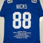 Hakeem Nicks Signed / Autographed Blue Stat Jersey- JSA Authenticated