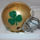 Manti Te'o Autographed Notre Dame w/ Shamrock Mini Helmet- JSA Authenticated
