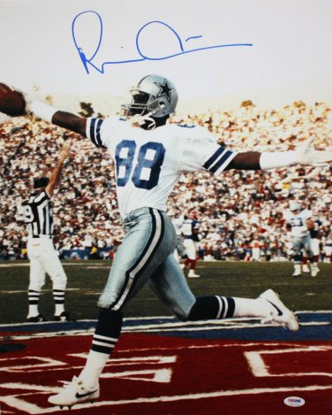 Michael Irvin Autographed 16x20 Arms Open Photo- PSA/DNA Authentictaed