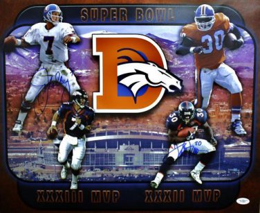 John Elway & Terrell Davis Autographed 16x20 SB MVP Photo- JSA Authenticated